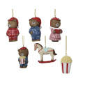 Zawieszka miś/koń/popcorn 7.5cm (1 sztuka mix) - 1