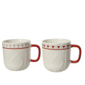 Kubek knitwear 340ml kremowo-czerwony (1 sztuka mix) - 1