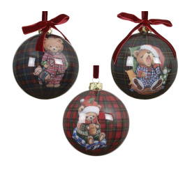 Bombka 8cm miś (1 sztuka mix)