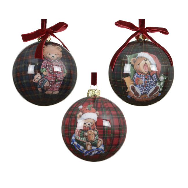 Bombka 8cm miś mix.3