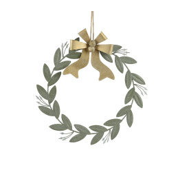 Zawieszka wieniec z kokardą 26x24.5x2.5cm metalowy