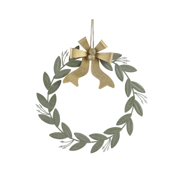 Zawieszka wieniec z kokardą 26x24.5x2.5cm metalowy