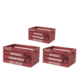 Skrzynka dekoracyjna 30x20x15cm Special Christmas Delivery S (1sztuka mix)