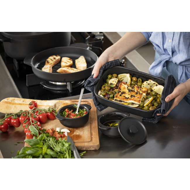 CW.K.L.NACZYNIE DO PIECZENIA 38x23x7.5cm LARGE BLACK MATTE OVEN TO TABLE