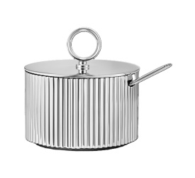 Cukierniczka z łyżeczką Bernadotte stal polerowana