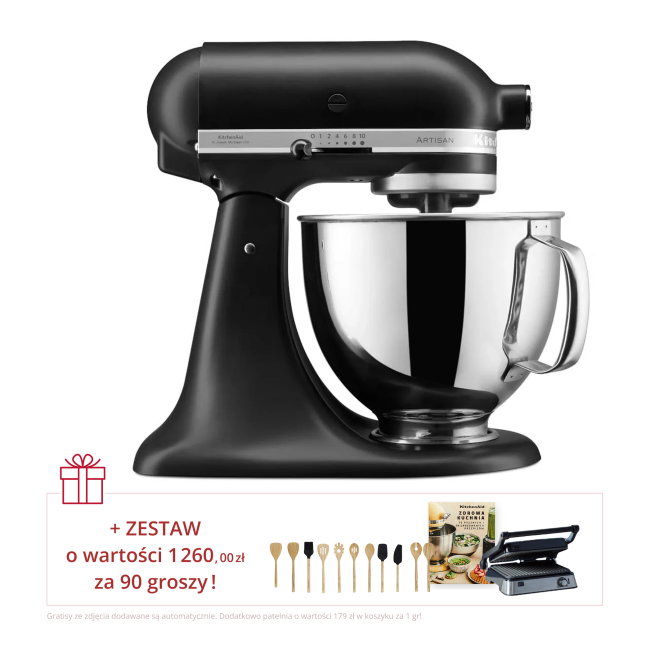 Zestaw Mikser planetarny Artisan 5/125 czarny matowy + akcesoria