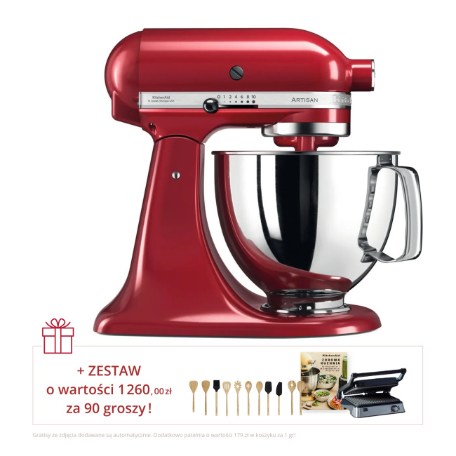 Zestaw Mikser Artisan 5/125 czerwony + akcesoria