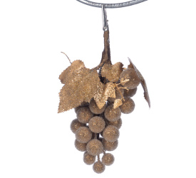 Zawieszka z klipsem 23cm winogrono złote