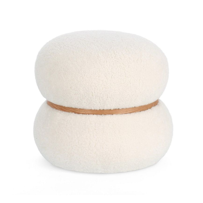 Pufa Mirka 40x43cm biała - 1