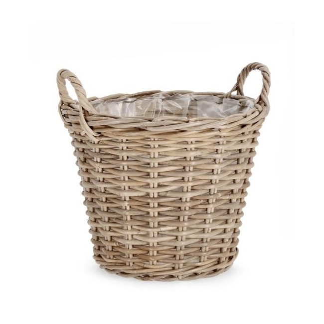 Kosz 37x30x38cm rattanowy kubu szary