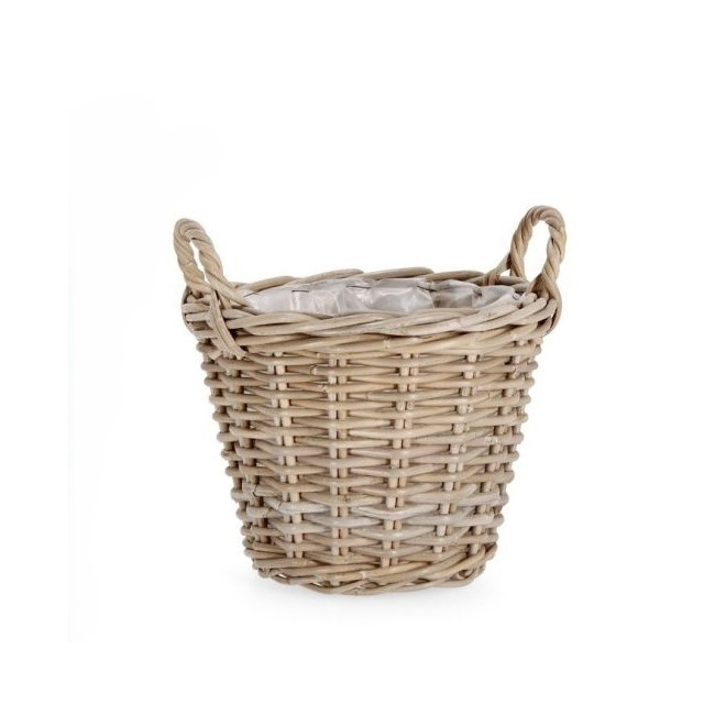 Kosz 29x29x23cm rattanowy kubu szary