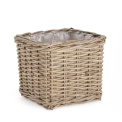 Kosz 26x26x24cm rattanowy kubu szary