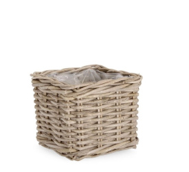Kosz 21x21x18cm rattan Kubu szary
