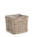 Kosz 21x21x18cm rattanowy kubu szary - 1