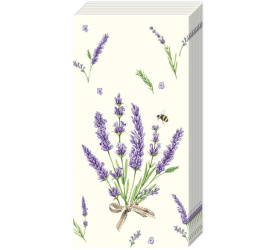 Chusteczki 21x21cm Bouquet of Lavender Cream 10szt.