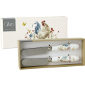 Komplet 2 nożyków Country Rooster Cream 12cm do masła