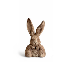 Dekoracja głowa zająca 30,5x16x10,5cm brązowa