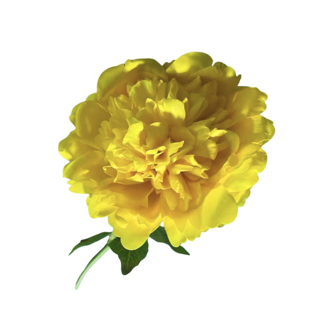 Sztuczna piwonia 56cm ciemnożółta