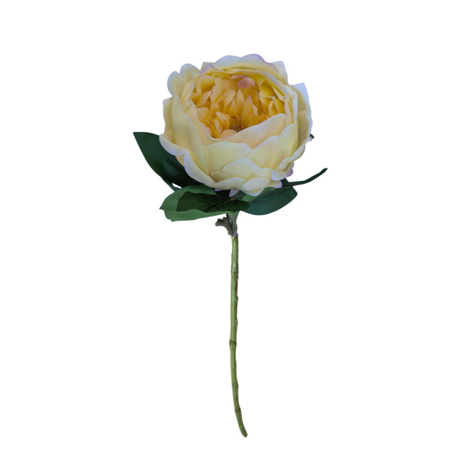 Sztuczna piwonia 58cm żółta