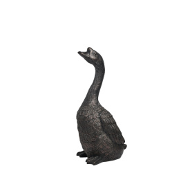 Figurka siedząca gęś 66,7x35x25,7cm czarna