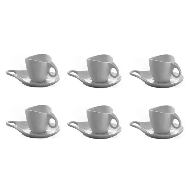 Komplet 6 filiżanek ze spodkami Milla 135ml