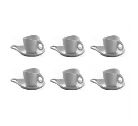 Komplet 6 filiżanek ze spodkami Milla 135ml