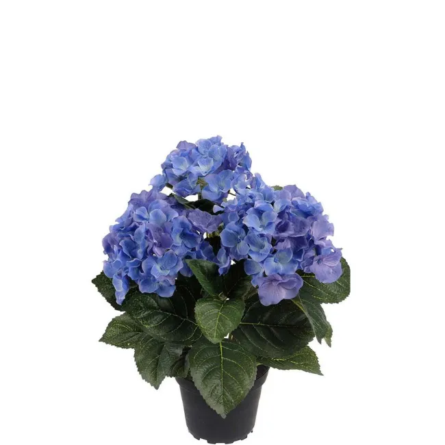 Sztuczna hortensja w donicy 28cm niebieska