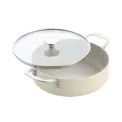 Garnek Aluminium Coloured 28cm 4,28l niski z pokrywką Almond Cream - 6