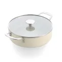 Garnek Aluminium Coloured 28cm 4,28l niski z pokrywką Almond Cream - 1