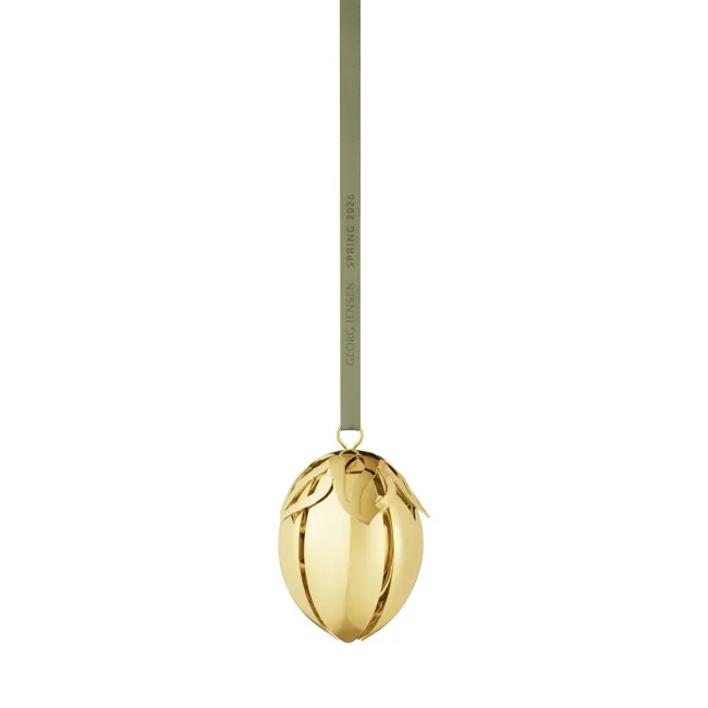 Zawieszka jajko 6,6cm stal pozłacana 18 kt 