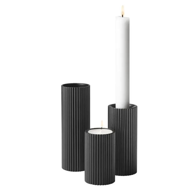 Komplet 3 świeczników Bernadotte Black