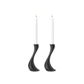 Komplet 2 świeczników 16cm Cobra Black Matte - 1