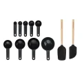 Zestaw miarek kuchennych + 2 szpatułki silikonowe 11el. Onyx Black - 1