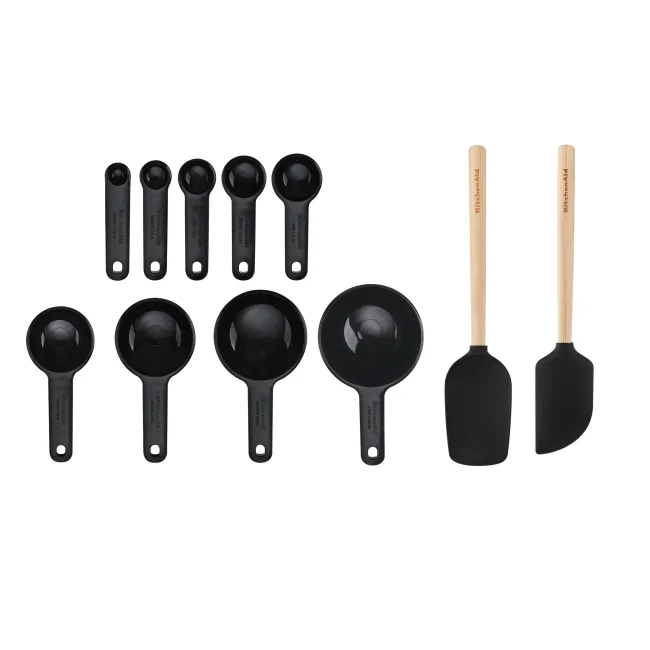 Zestaw miarek kuchennych + 2 szpatułki silikonowe 11el. Onyx Black