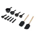 Zestaw miarek kuchennych + 2 szpatułki silikonowe 11el. Onyx Black - 2