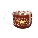 Kubek XMAS Glass 400ml leaves - 3