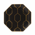 Gio Gold 23cm Octagonal Black Plate