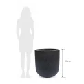 Donica Granite Bowl 68x65cm XL sandblasted black - 2