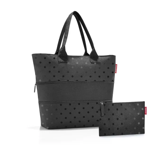 Zestaw torba Shopper i portmonetka Dots czarny
