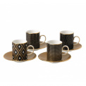 Gio Gold Espresso Cup Set 80ml with Saucers - 4 Pieces - 1
