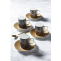 Gio Gold Espresso Cup Set 80ml with Saucers - 4 Pieces - 2