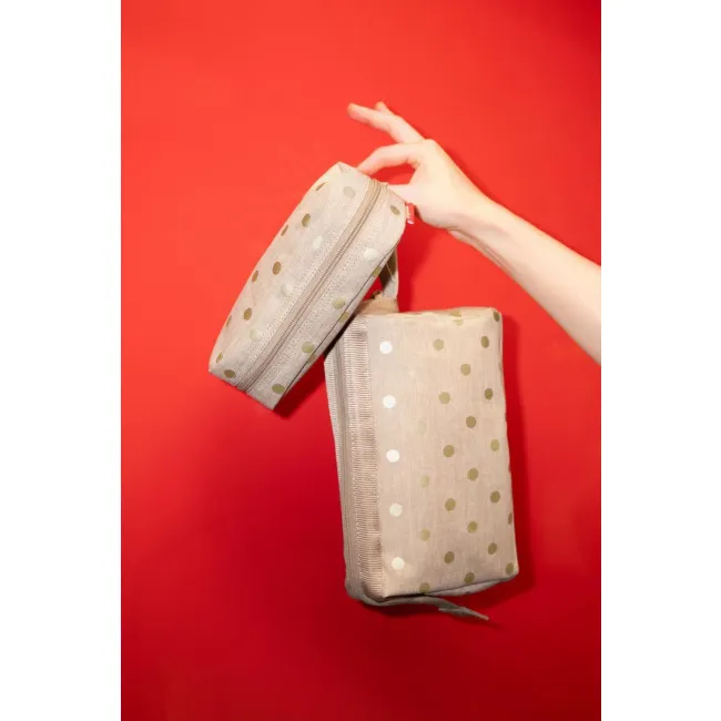 Kosmetyczka Multicase 1,5l kropki beżowe - 1
