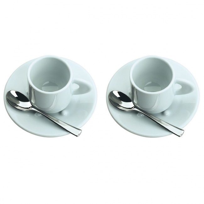 Set of 2 Espresso Cups 80ml + Spoons - 1