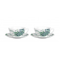 Jasper Conran Tea Cup Set with Saucers Chinoiserie White 250ml - 2 Pieces - 1