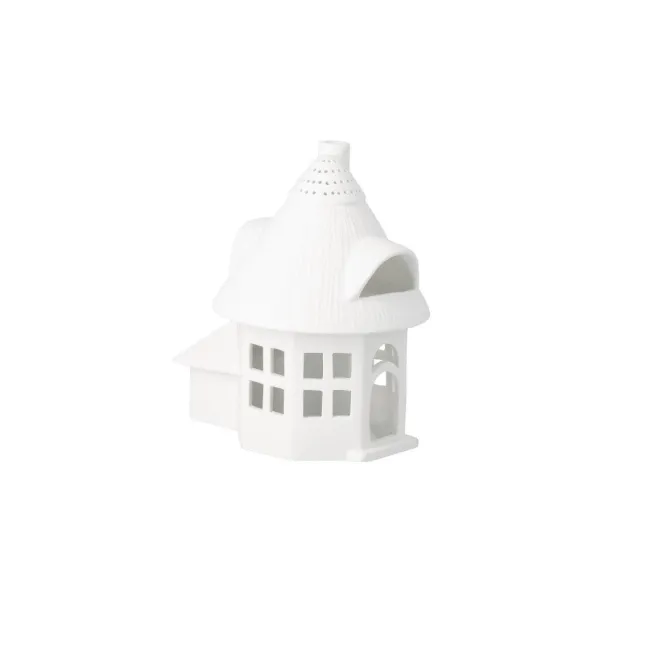 Lampion domek Wieża Kryta Strzechą 16cm - 1