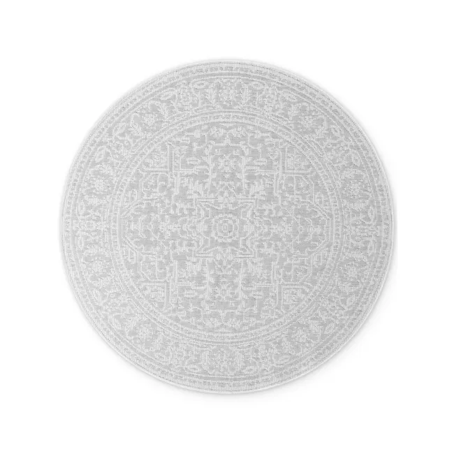 Dywan Duet 160cm Kona White Grey dwustronny okrągły do wnętrz i na zewnątrz
