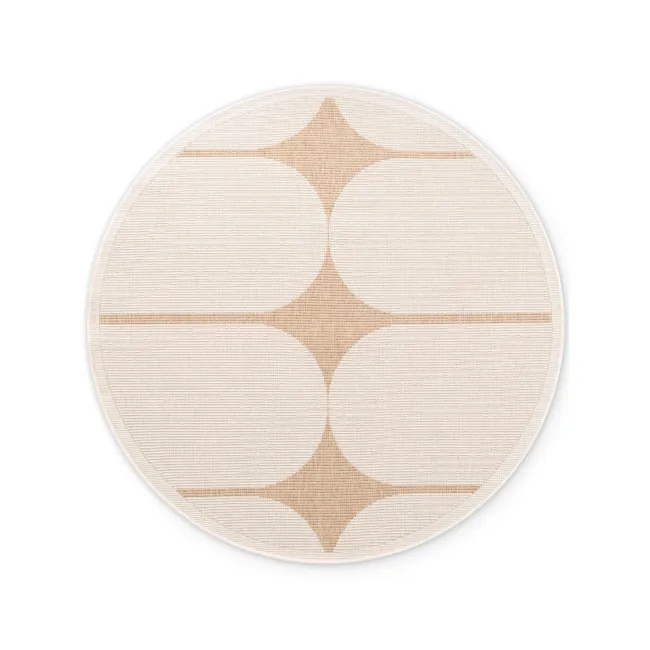 Dywan Duet 160cm Bowen Jute White dwustronny okrągły do wnętrz i na zewnątrz