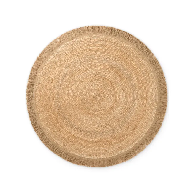 Dywan Jute Braided 200cm Nuru Natural Gold okrągły 100% juta