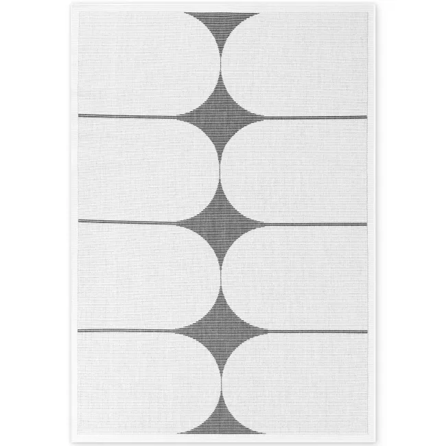 Dywan Duet 200x290cm Bowen Black White dwustronny do wnętrz i na zewnątrz