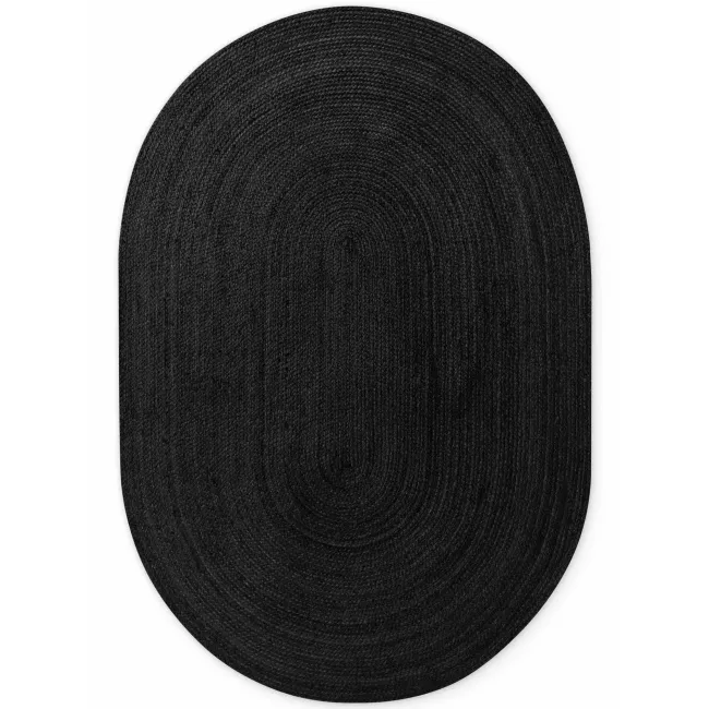 Dywan Jute Braided 160x230cm Rangpur Black owalny 100% juta